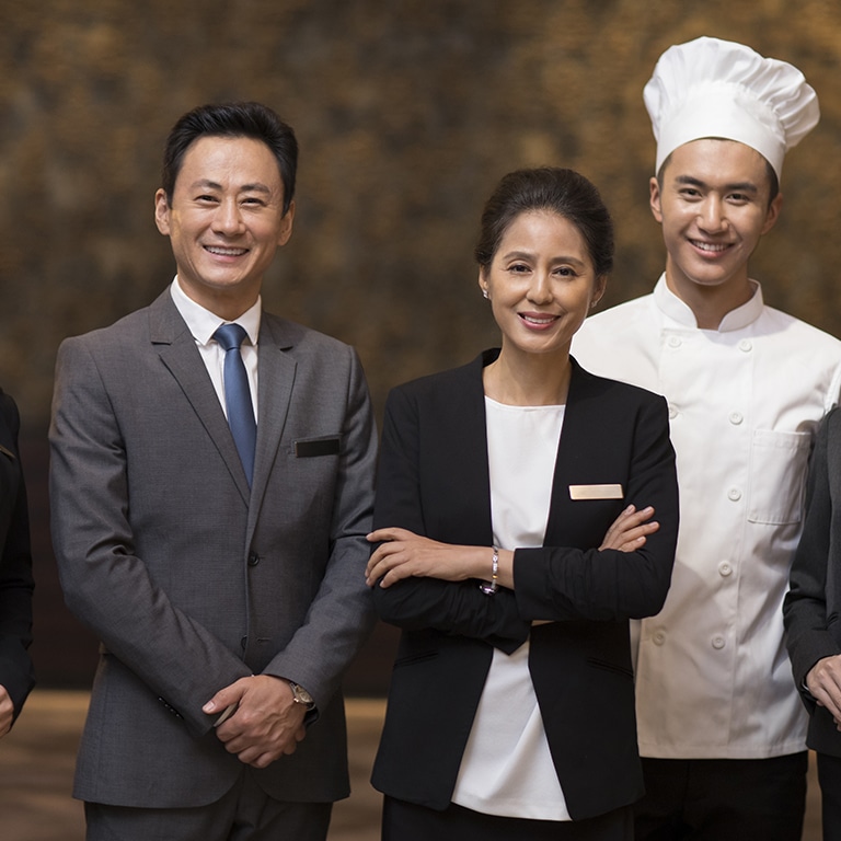 Portrait of professional service staff