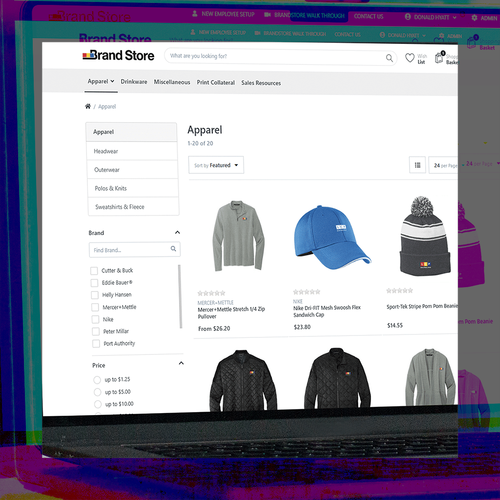 Screenshot of an LCP Brand Store shopping page.